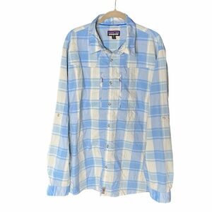 Patagonia Men’s XL Fishing Shirt Sun Plaid Long Sleeve Hike Button